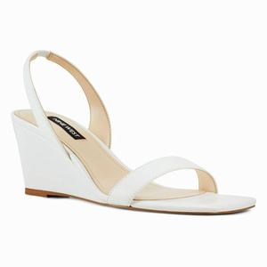 Nine West Kalia Slingback Wedge Sandals - White - Ireland (SO3285461)